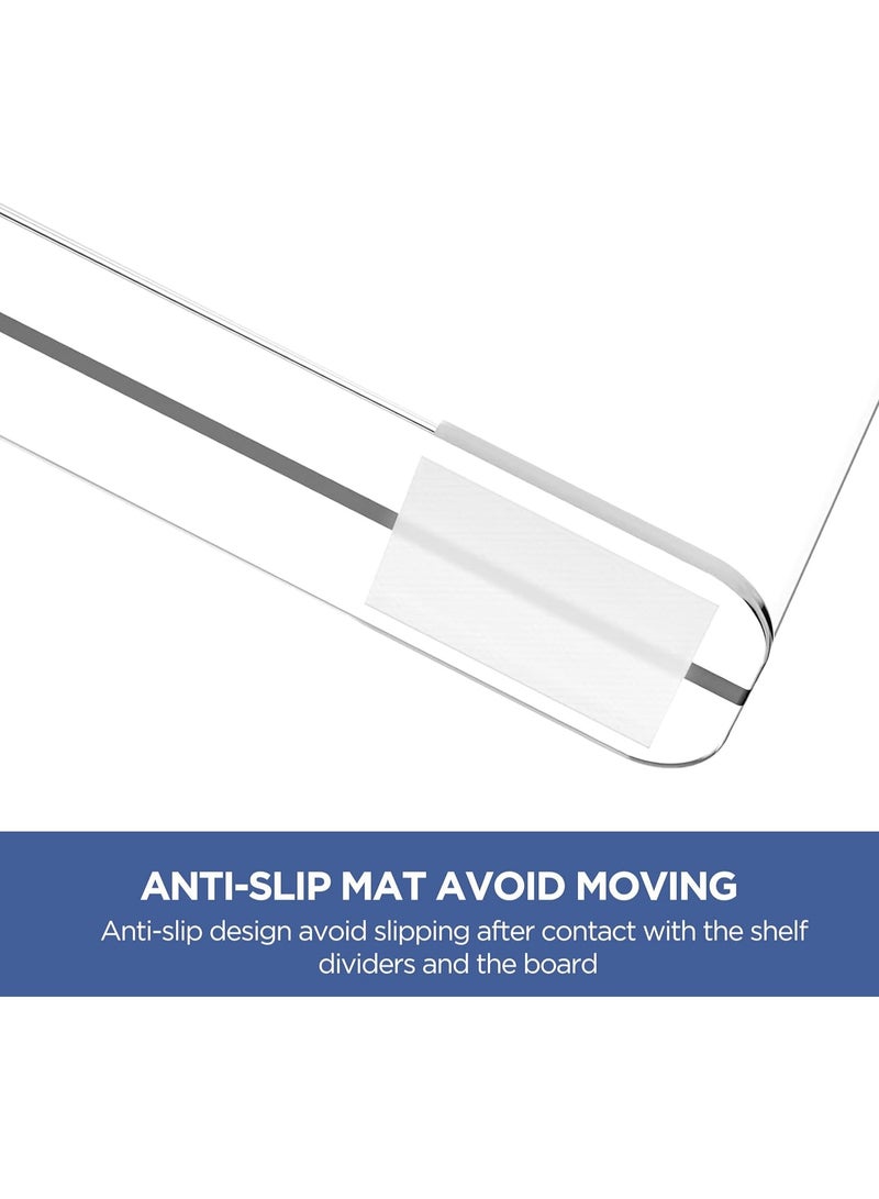 كيتشينو فواصل رفوف شفافة، منظم محفظة عمودي للخزانة مثالي للسترات والقمصان وحقائب اليد في غرفة النوم والمطبخ، رف كتب اكريليك قابل للتعديل للتنظيم من 3 قطع - Image 2